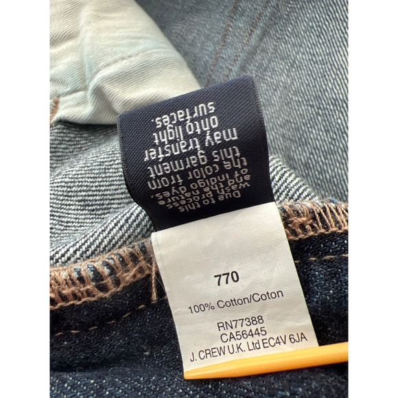 J.Crew 770 Jeans Mens 29x32 Blue 100% Cotton Denim Straight Fit Distress Classic - Picture 8 of 9